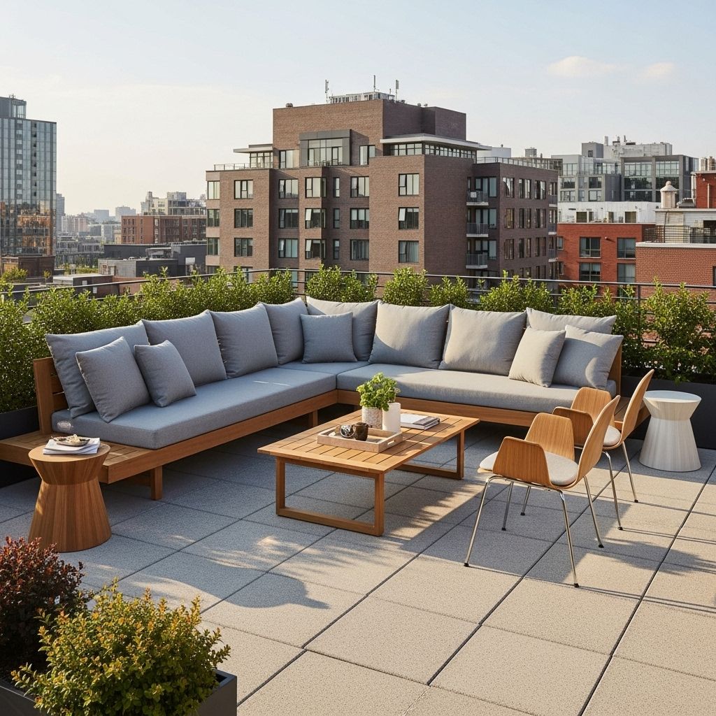 Aménagement terrasse avec mobilier de luxe